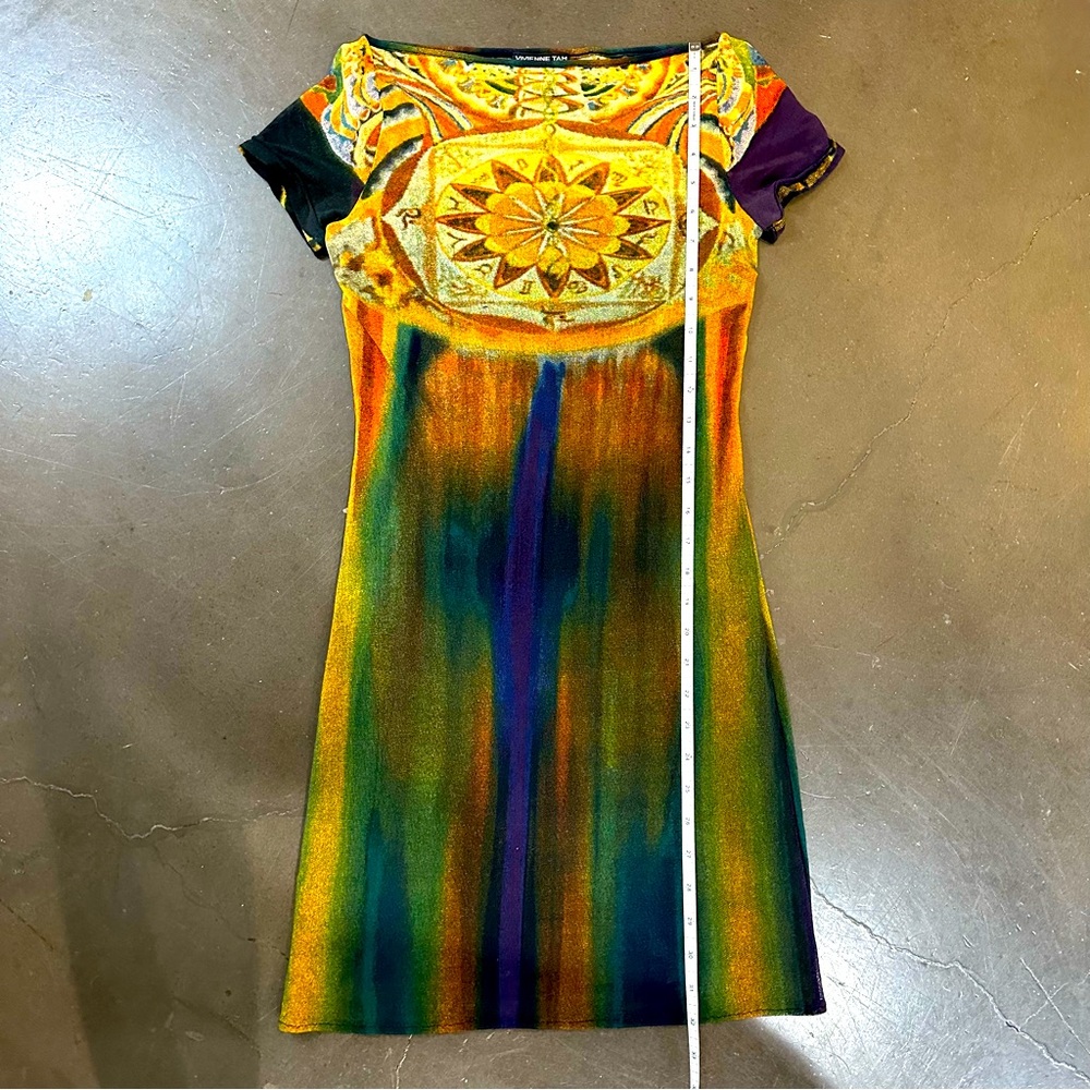 Vivienne Tam Y2K 90s Brat Mesh Chakra Vintage Mini Dress - Picture 6 of 11